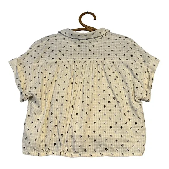 Madewell | Button-Up Drawstring Shirt in Blooming Ikat Size M 100% Cotton - Picture 6 of 12